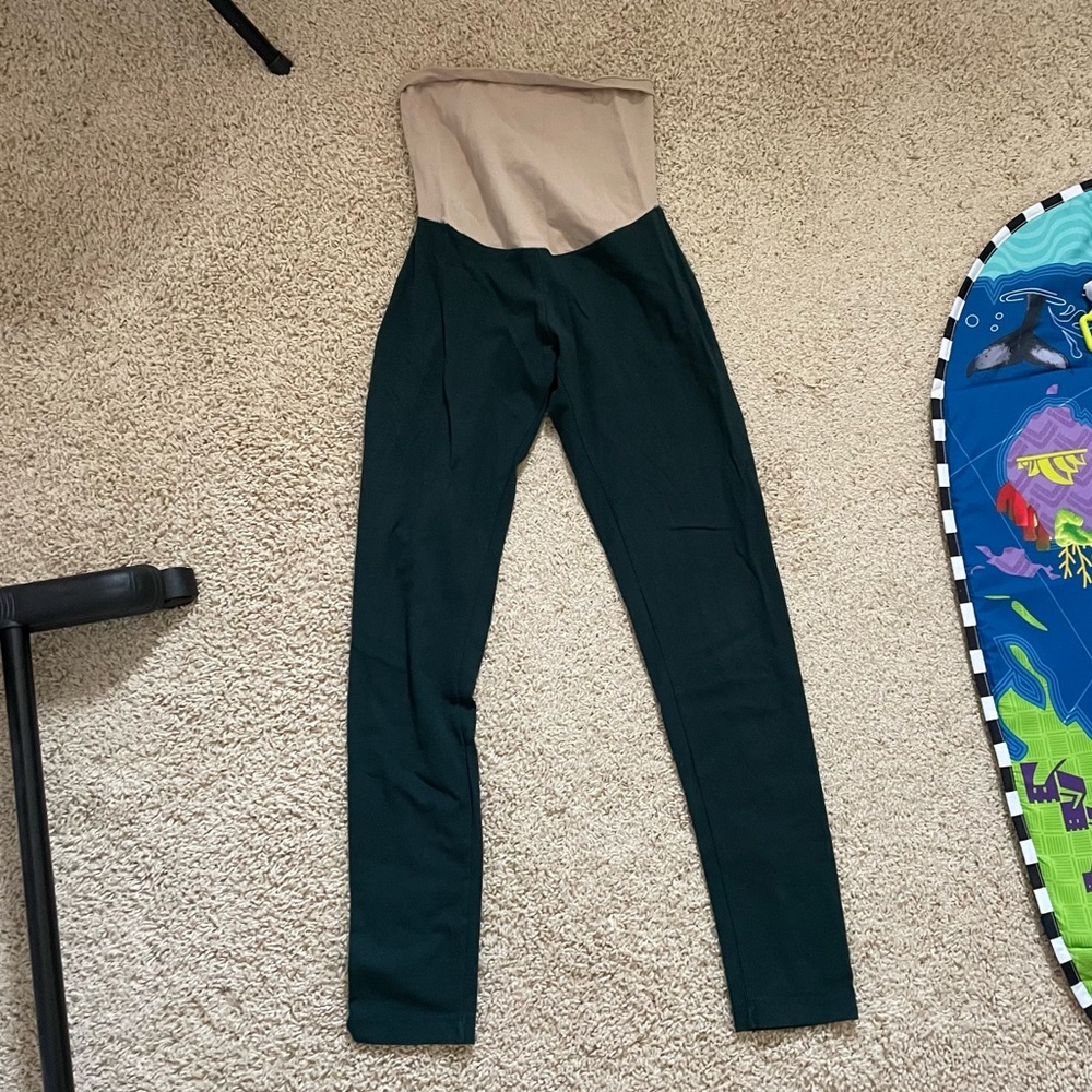 Motherhood maternity comfortable leggings dark green S